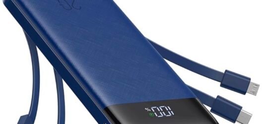 “All-in-One Power Bank with Built-In Cables